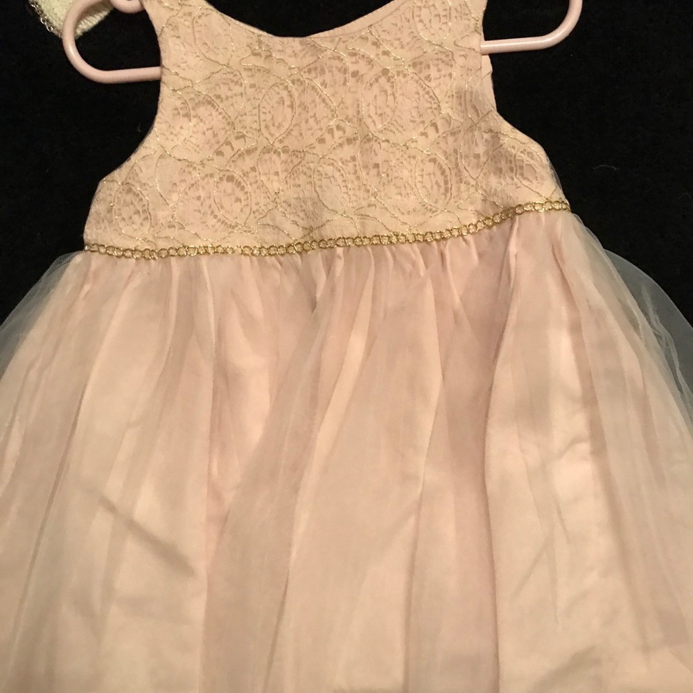 Christmas 2T Pink/gold accent dress w/ crop sweate